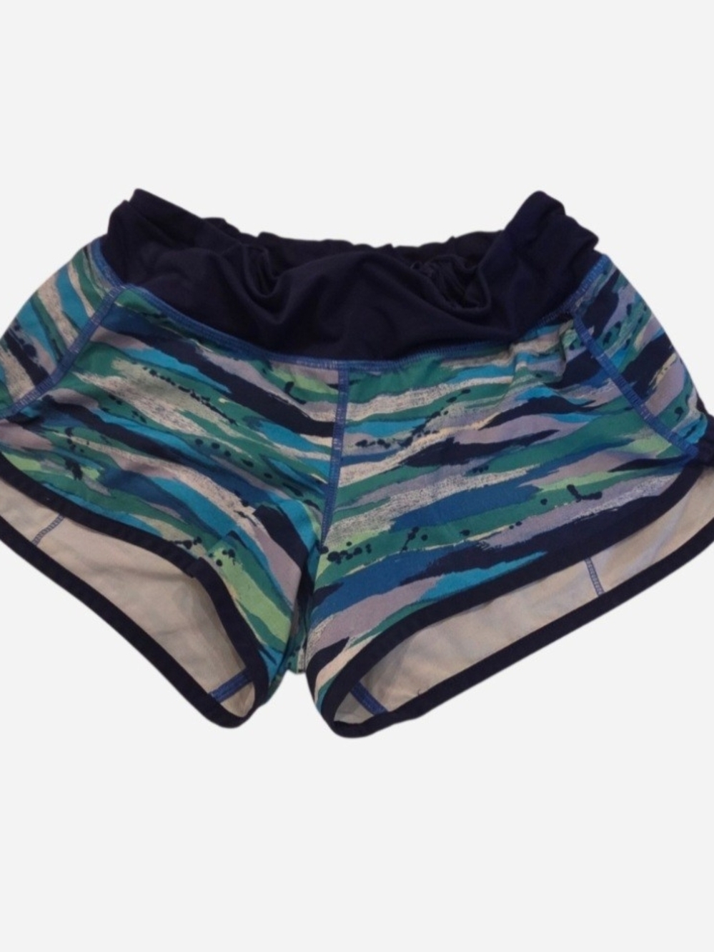 Lululemon Women's Blue Striped Active Shorts Size 4